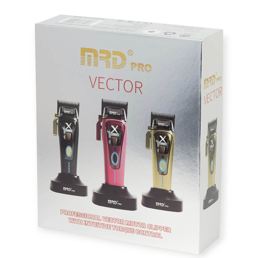 Caja original MRD Pro Clipper Vector Pro X3.0 con imágenes de la gama Vector