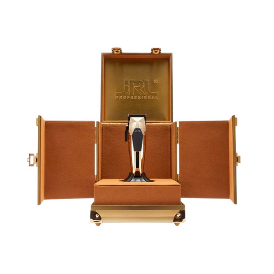 Estuche Gold JRL 3000C Limited Edition abierto con Clipper y base de carga