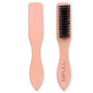 Bifull Cepillo Barbero Degraded Brush Wood de madera natural con cerdas sintéticas extrasuaves para degradados