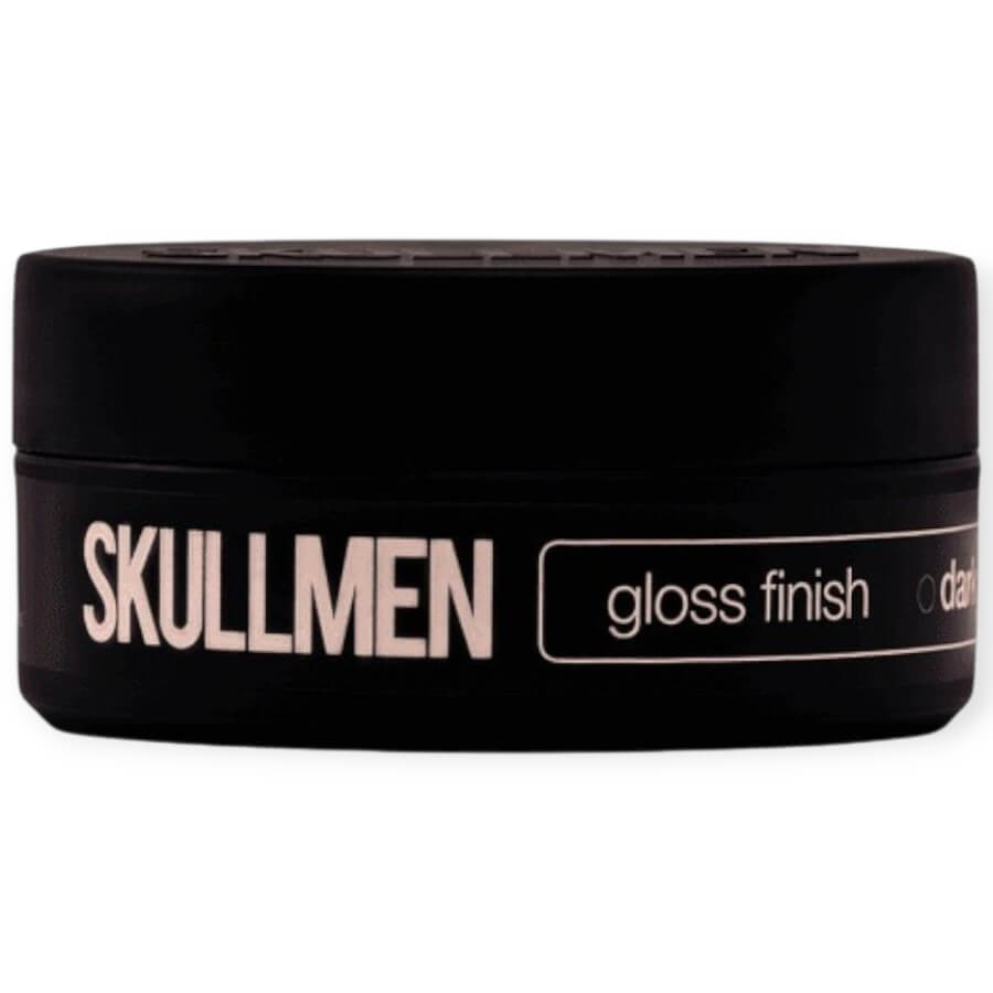 Skull Men Gloss Finish Dark Extra Pomade 100 ml con pigmento oscuro que ayuda a disimular visualmente las canas